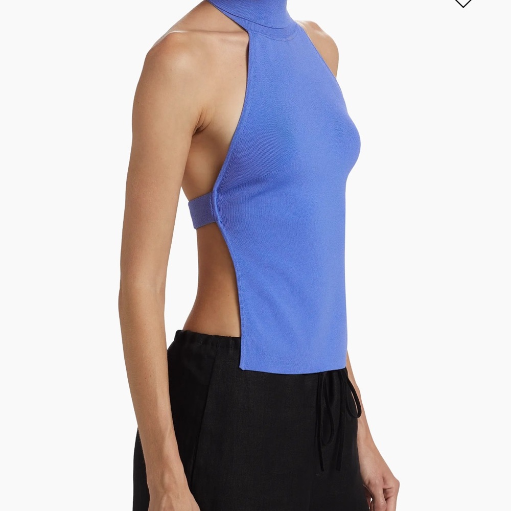 Cult Gaia Wake Top Blue Sleeveless Tank Top